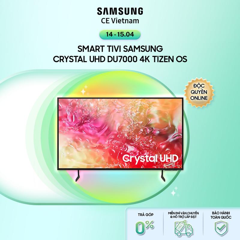 [Miễn phí lắp đặt + Freeship] Smart TV SAMSUNG Crystal UHD DU7000 4K Tizen OS Tivi (2024) (mã 43 inch giao sau 15 ngày)