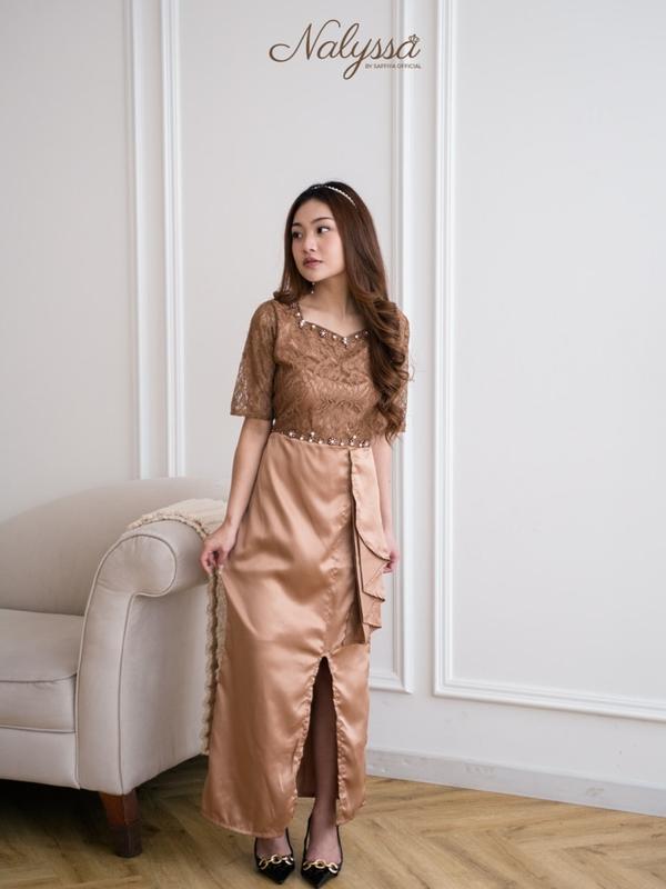SAFFIYA - Sophia Dress (PREMIUM) / M,L,XL / Dress Pesta Wanita / Dress Natal / dress brukat terbaru / dress mewah 7
