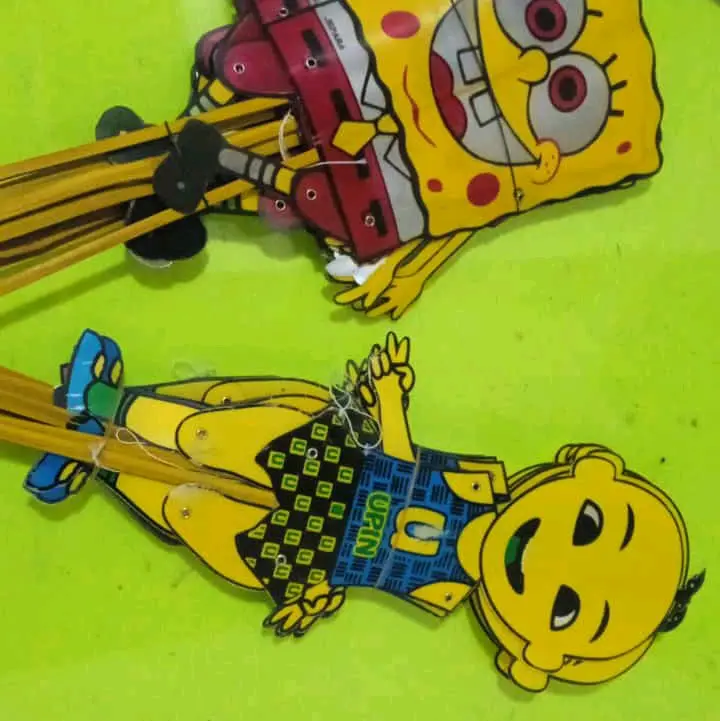 mainan wayangan upin ipin & spongebob pilih salah satu / random