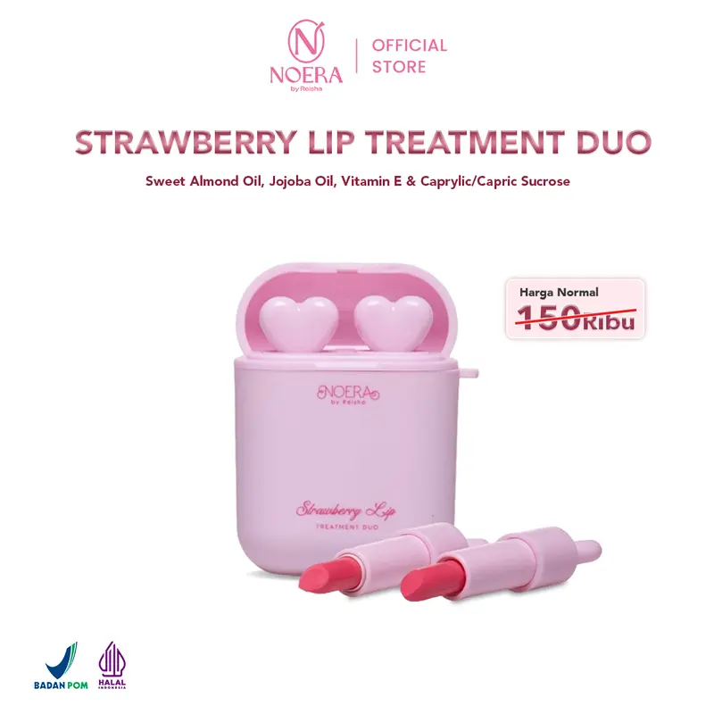 Noera Lip Treatment Duo l 2 in 1 Lipcare l Lip Balm & Lip Scrub l Strawberry Lip Treatment Duo l Vanilla Lip Treatment Duo 1