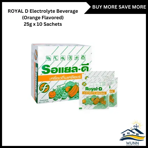 ROYAL D Electrolyte Beverage 25g x 10 sachets - Orange Flavored