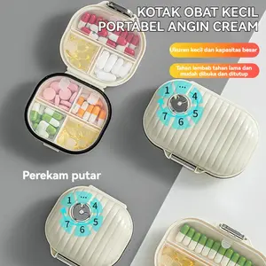 Kotak Pil Mini Travel 7 Hari, Tempat Vitamin Portable dengan 7 Sekat Harian - Kotak Obat Ringan Anti Bocor & Tahan Air untuk Suplemen, Obat, dan Alat Travel