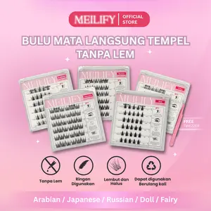 MEILIFY - 3 PCS LEBIH MURAH Bulu Mata Natural Lentik Maksimal Tanpa Lem Eyelash Extensions Tampilan Mewah Setiap Hari Korean Style Volume & Lentik Natural Bulumata Ringan Nyaman Dipakai Seharian