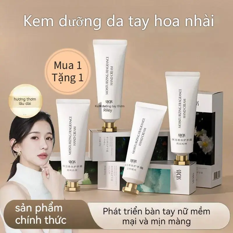 【Kèm sữa dưỡng thể - Ưu đãi có hạn】[Mua 1 Tặng 1] Kem dưỡng tay hương thơm SOCUS, dưỡng ẩm lâu dài, làm sáng tông da, Giúp da mềm mịn, dùng thử cho nam và nữ, 50g/ống
