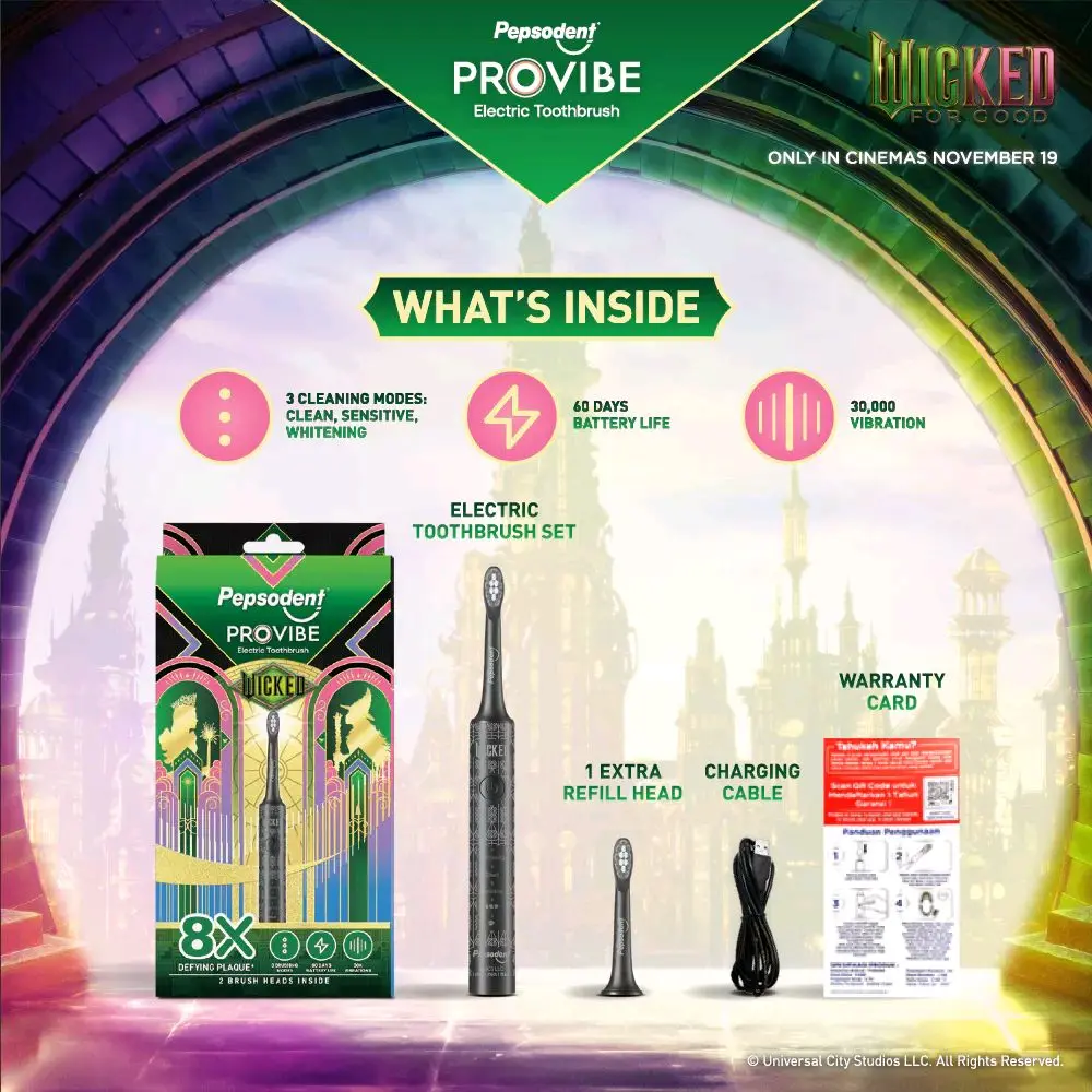 Pepsodent Provibe x Wicked Sikat Gigi Electric Starter Kit Black