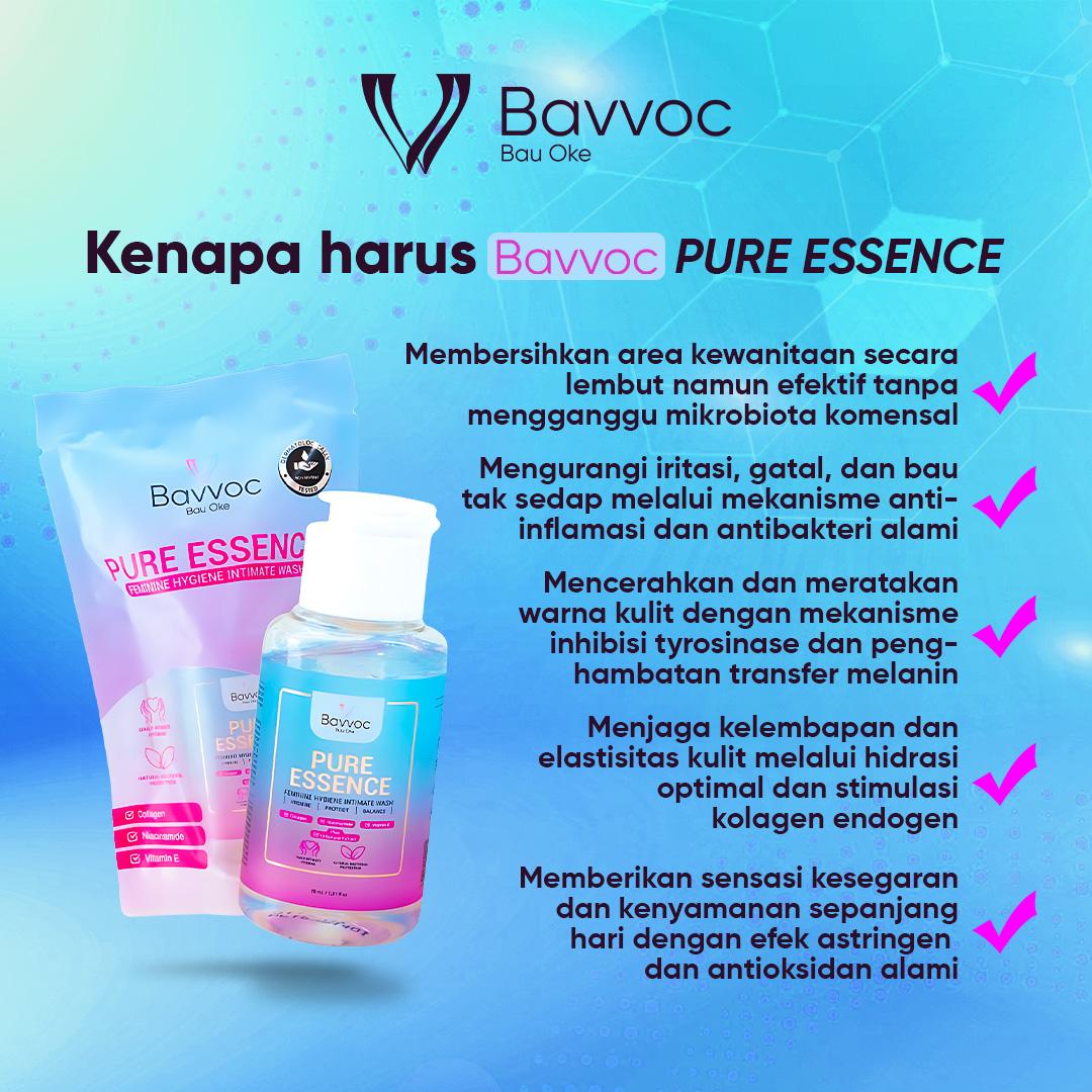 BAVVOC 3 Pcs Pure Essence Feminine Hygiene Wash Sabun Pembersih Kewanitaan Ekstrak Propolis Manjakani dan Niacinamide I BPOM
