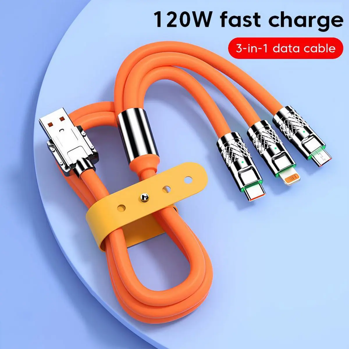 ZHalo [COD] 3in 120W 6A Super Fast Charge Tipe C Kabel Silikon C Kabel USB Pengisian Cepat Kabel Micro Usb
