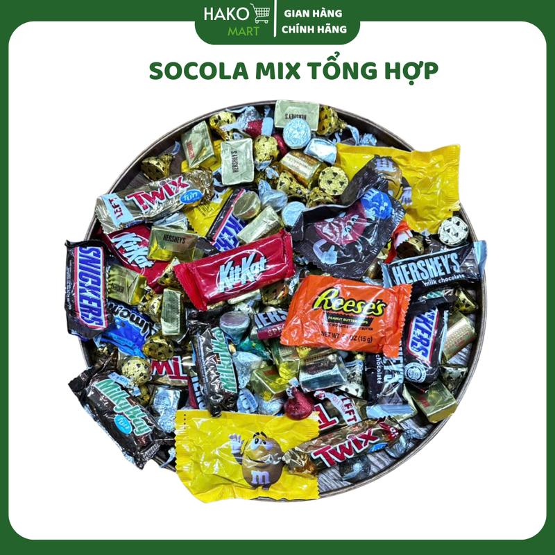    100g   Socola Mix Tổng Hợp Nhiều Vị  Kirkland 150v Hershey's Kisses Kitkat Snickers Bounty Reese Jumbo Mix   