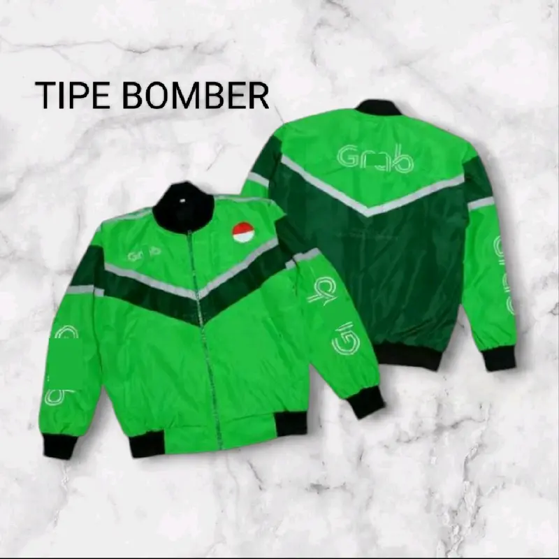 Jaket Driver Ojol Terbaru Model Bomber Waterproof untuk Pria taslan bordir Distro, Tebal, Parka, Casual, Cowok, Wanita, Unisex 2