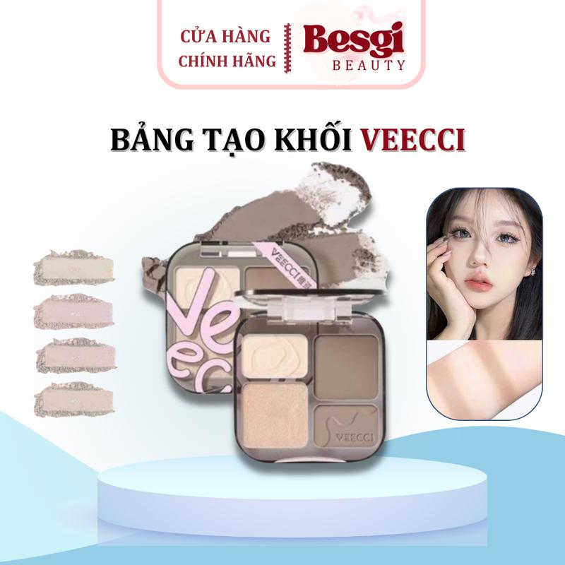 VEECCI Bảng Phấn Tạo Khối VEECCI Highlight Bắt Sáng Tự Nhiên Tích Hợp Má Hồng Lâu Trôi Chống Nước Trang Điểm Mỹ Phẩm Nữ 8G Besgi Beauty Cosmetic bắtsáng