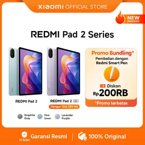 Xiaomi Redmi Pad 2 Series | Redmi Pad 2 4G (6/128G) SIM Card | Redmi Pad 2 (4/128G) Wi-Fi Only | 11" 2.5K Layar Super-jernih | Baterai jumbo 9000mAh (typ) | Helio G100-Ultra | 4 Speaker didukung Dolby Atmos [Xiaomi Official Store]