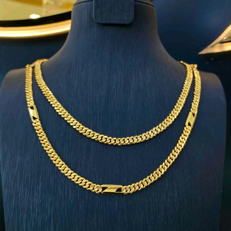 dây chuyền khoen lật  trơn và N  5 chỉ ( đồng vàg )