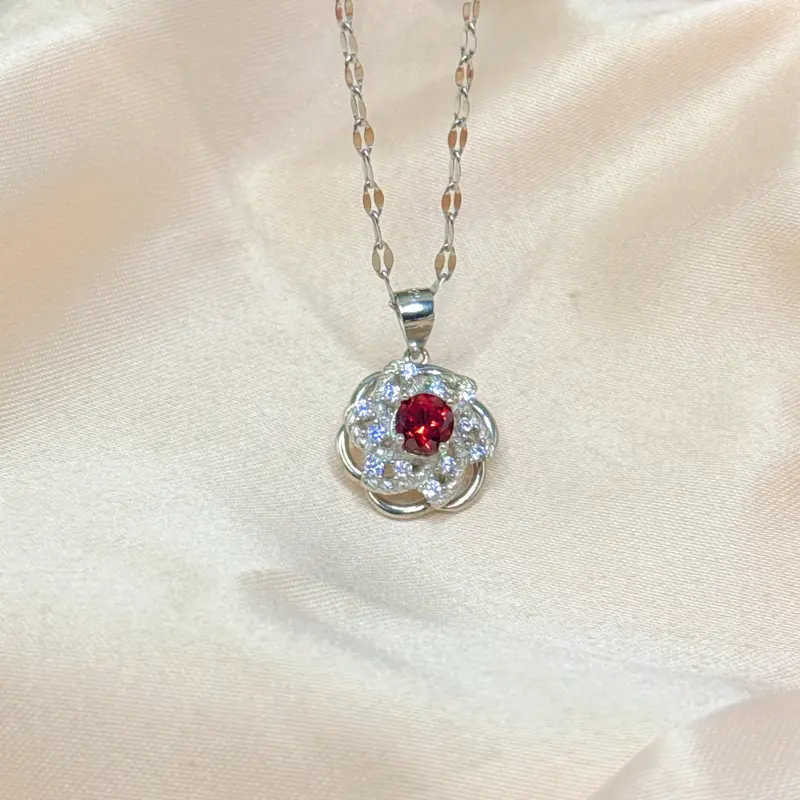 S925 Kalung Garnet Amethyst Garnet Black Opal Peridot Rose Quartz Gold Lucky Jasper 1