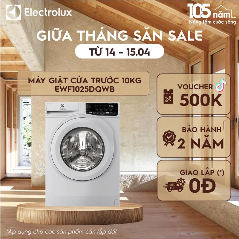[Mới 2023] Máy giặt Electrolux cửa ngang 10kg UltimateCare 100 - Trắng - EWF1025DQWB Làm Sạch