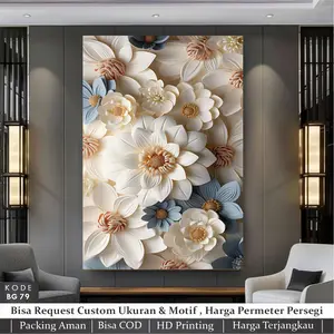 Wallpaper Bunga Elegan 3D Untuk Hiasan Dinding Stiker Bunga Premiun 3D Untuk Dekorasi Dinding Rumah Stiker Bunga Kekinian Bahan Stiker Vynil