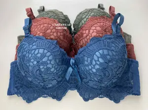 3 PCS PROMO ! BRA BH Push Up Kawat Brukat Renda Fashion Cantik Cup B Kait 3 | Size 38 40 42 44 46 48