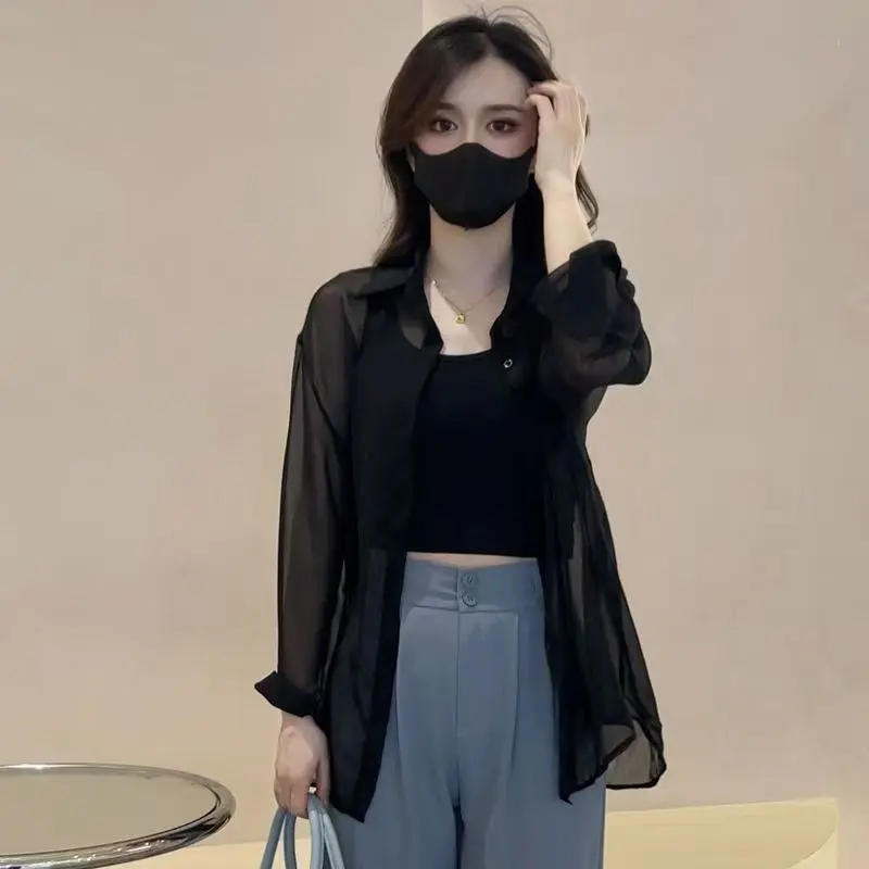 Chiffon Sunscreen Clothing Women's Summer New Loose Long sleeved Shirt Coat Versatile Cardigan Top Womenswear