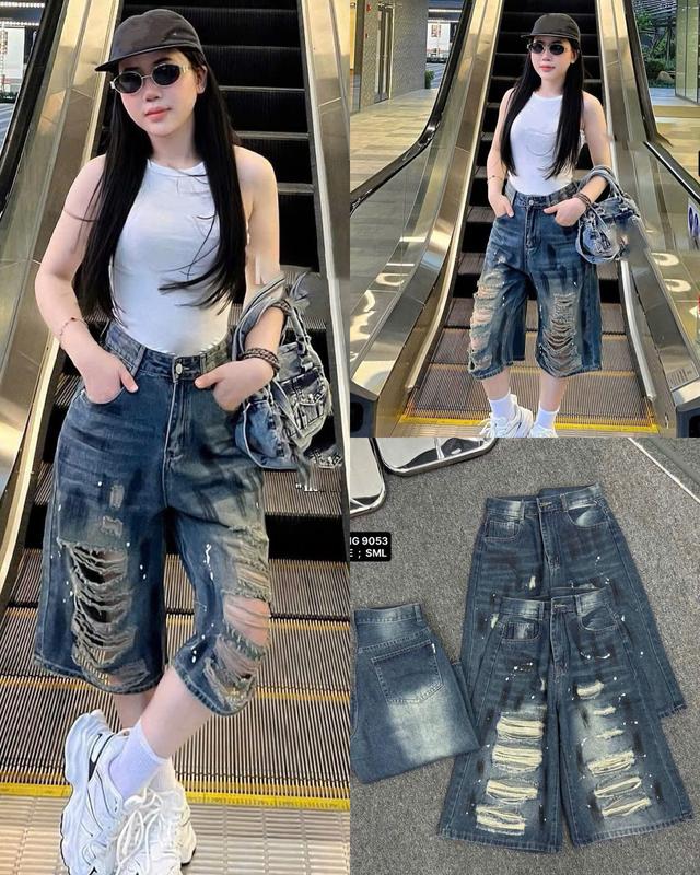   SIÊU PHẨM  QUẦN NGỐ LỮNG JEANS NỮ RÁCH TE TUA THỜI TRANG BỤI PHỐ COOL NGẦU- QUẦN BÒ NGỐ DÀI 62CM  ỐNG RỘNG 30CM  XANH ĐẬM RÁCH KIỂU VẨY SƠN ĐEN TRẮNG MẪU MỚI HOTTREND 