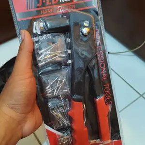 JLD Tang Rivet 9.5inch Tembakan Paku Rivet Hand Riveter Stang 2.4mm 3.2mm 4.0mm 4.8mm Tang Riveting Stainless Steel Hand Tool - BONUS PAKU RIVET Gun Kayu