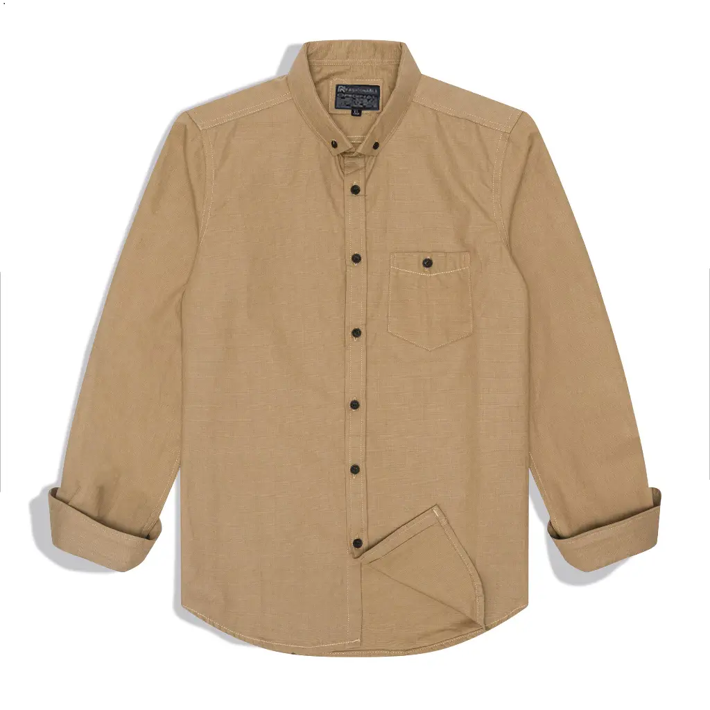 RN Kemeja Polos Pria Lengan Panjang Cotton Slimfit