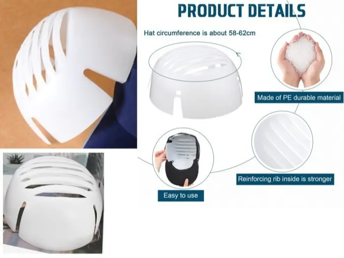 pelindung penahan isi dalam lapisan topi keselamatan helm baseball trivi, safety inner liner cap helmet plastic protective hat lining bump cap Outdoor 1