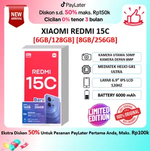 Xiaomi Redmi 15C [6/128GB] [8/256GB] | Mediatek Helio G81 Ultra | 6.9" IPS LCD 120Hz Display | 6000 mAh | Garansi Resmi