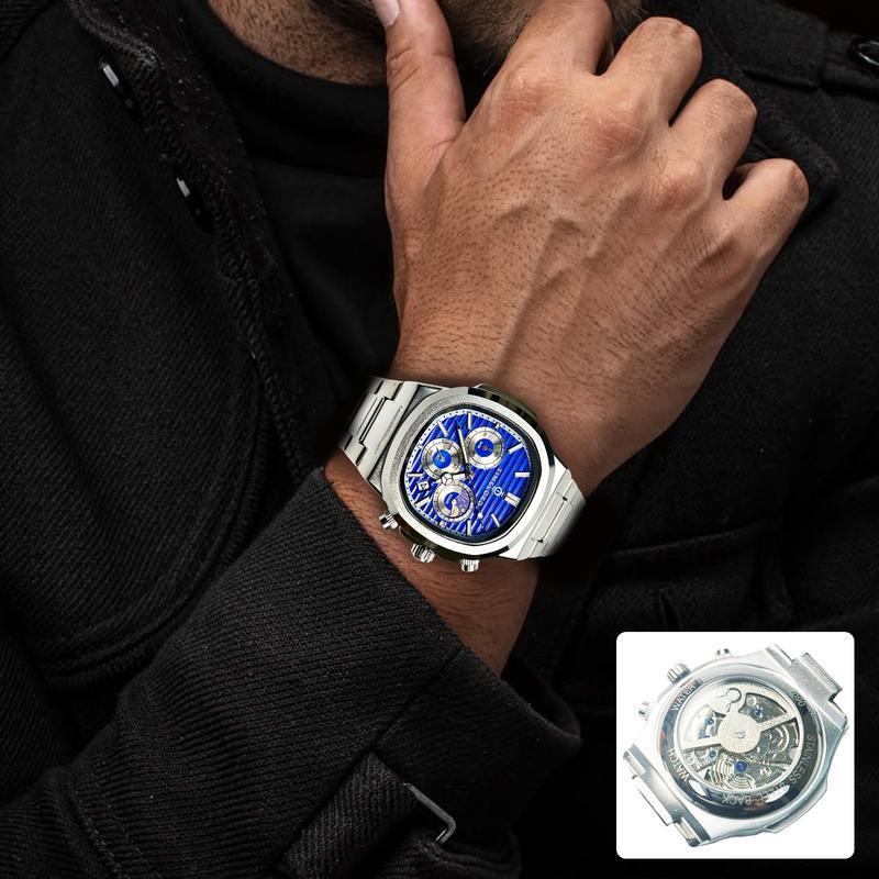 TIMELORD 2090 Jam Tangan Pria Crono Aktif fitur lengkap Watches Stainless Steel Anti Air dengan Kaca Kristal Safir 1