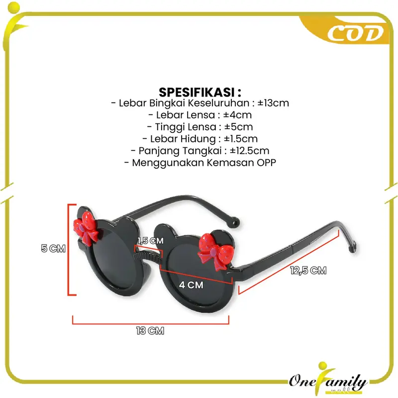 [COD] OFM C1129 Kacamata Hitam Anak Imut Anti Radiasi Sunglasses Kids 8
