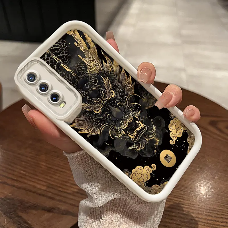 Casing Hp untuk VIVO Y20 Y20s Y20i Y20T Y12s Y12a Y30G Y11s Case pola naga Casing perlindungan lensa kamera Kesing HP lembut Softcase 1