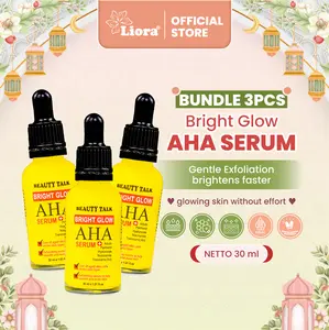 [Bundle Hemat - 3 Pcs] BEAUTY TALK Bright Glow AHA Serum 30ML I Meregenerasi Sel Kulit Mati, Mencerahkan & Menjaga Kelembaban Kulit