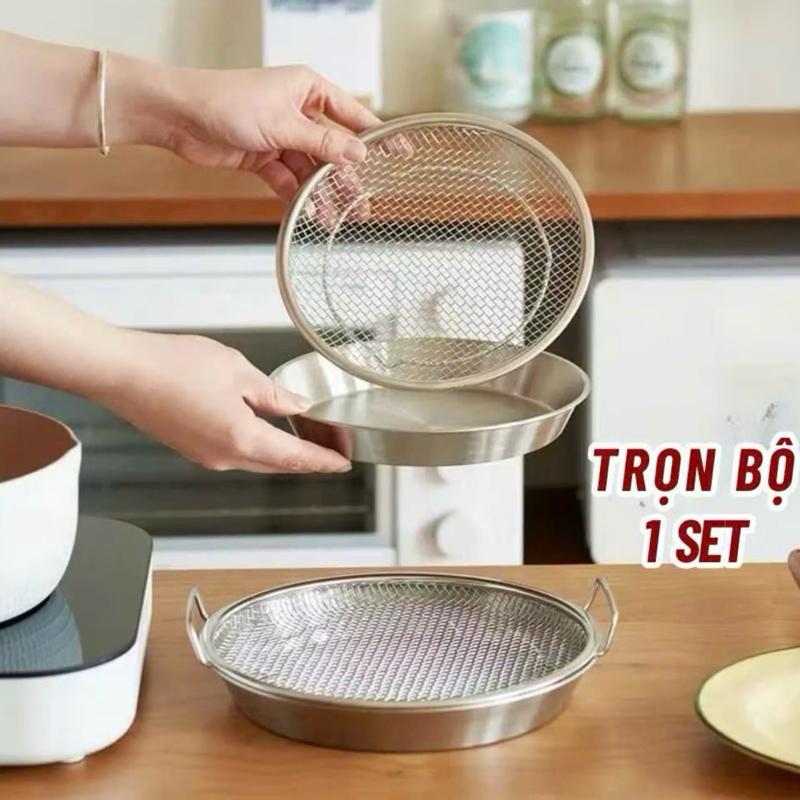Bộ khay ráo dầu 18cm - Trọn bộ 1 set tiện lợi trong khu bếp.