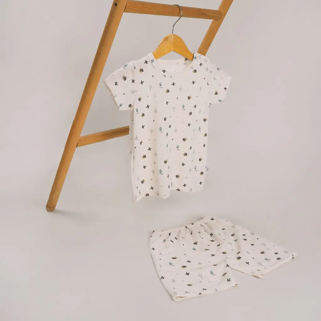 Little Palmerhaus - Little Wear Shoulder Button Short (Baju Tidur Set Lengan/Celana Pendek)
