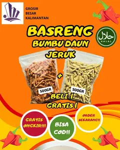 FULL 1 KG (BUY 1 GET 1) BASRENG PEDAS ORIGINAL DAUN JERUK SEBLAK ASIN MANIS GURIH ENAK BASO GORENG BAKSO GROSIR GUDANG BESAR KALIMANTAN CEMILAN SNACK LEBARAN VIRAL IDUL FITRI Makanan Food