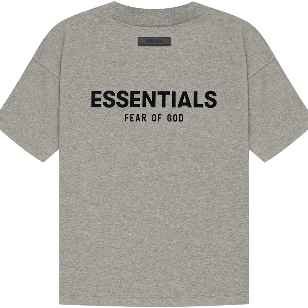 SS22 FOG Essentials Tee DARK OATMEAL velvet embossed