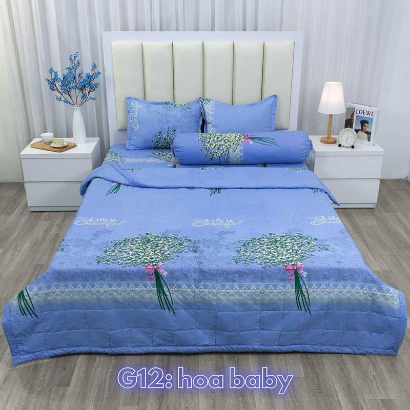 Chăn hè chần bông size 1m6 x 2m chất liệu cotton thoáng mát - Mền ngủ chần bông đắp 2 mặt 5