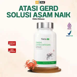 TIENS CHITIN CHITOSAN 100 Kapsul Asam Lambung Serat Chitin Herbal China  Free E-Book