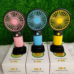 KIPAS ANGIN GENGGAM MINIFAN DENGAN MOTIF POLOS DAN STAND HP