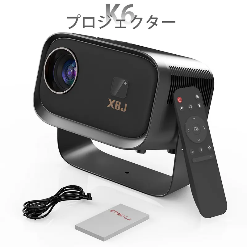 XBJ ポータブルプロジェクター 360度回転 オートフォーカス XBJミニプロジェクター4 Kプロジェクター360度回転FHD 350Ansi 1080 P