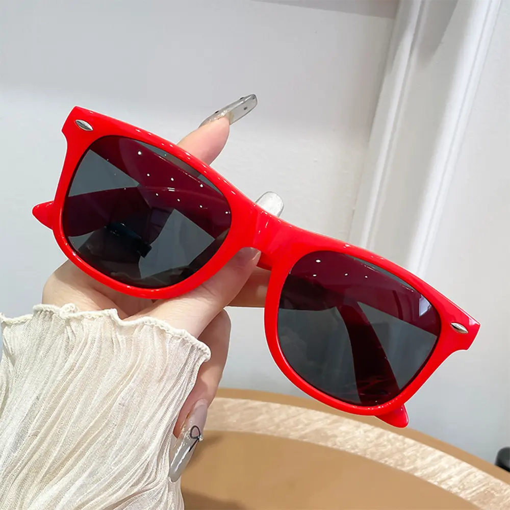 Hot style fashionable and versatile men's and women's same style metal Mi Ding internet celebrity retro jelly color sunglasses sunglasses
