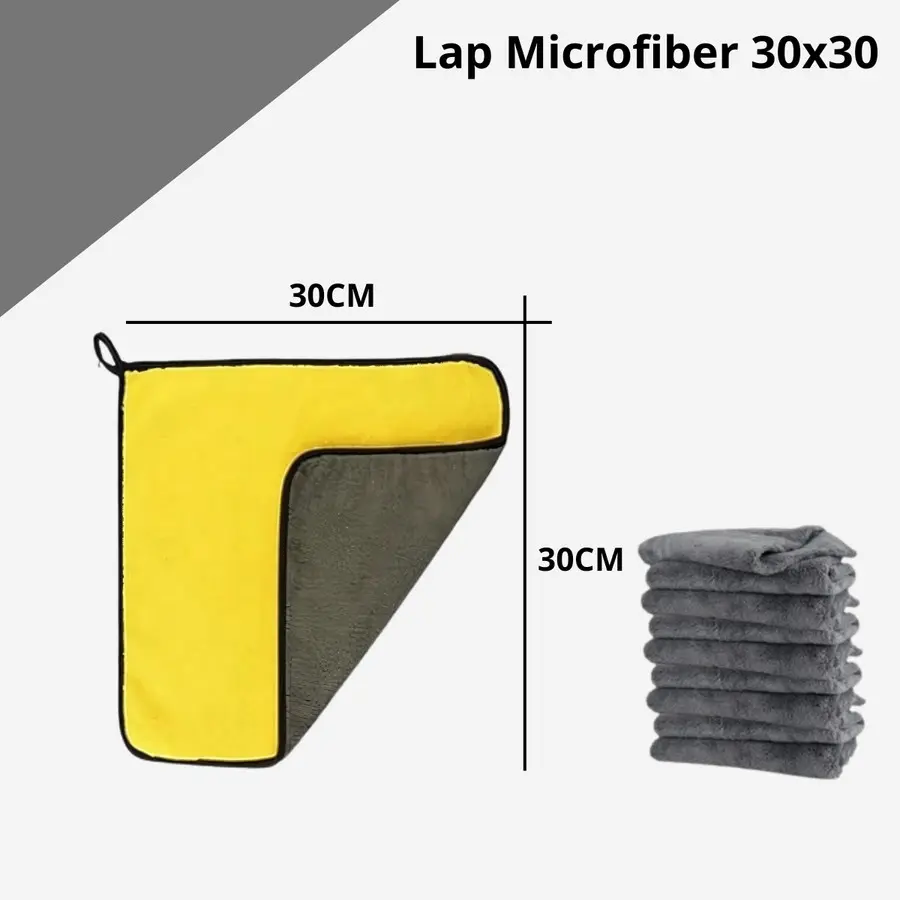 Kain Lap Microfiber 2 Sisi Multifungsi Mobil Motor Dapur 30x30 cm