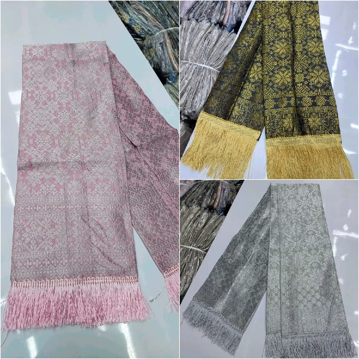 Selendang Songket Elegant Mewah - Model Terbaru - Syal