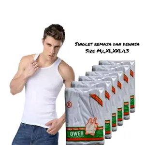 1pcs,3pcs  Singlet Laki2 Dewasa Power Size M,L,XL,XXL
