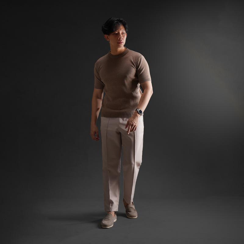 [HARGA CUCI GUDANG] Ribbed Knitwear T-Shirt Pure Cotton 4
