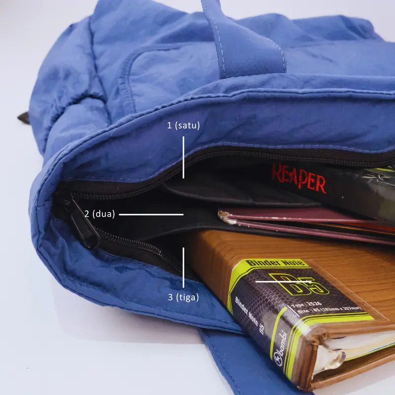 Vibesbags Totepack Vallan Kain Nylon Premium Tote Bag Wanita 16 Inch dengan Resleting 7