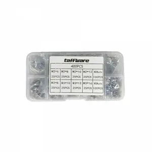 Taffware Baut Set Screw Bolt Nuts Hexagon Stainless Steel M2 M3 400PCS DIN912 Kualitas Terbaik dengan 25 Ukuran Berbeda dan Kotak Penyimpanan Plastik
