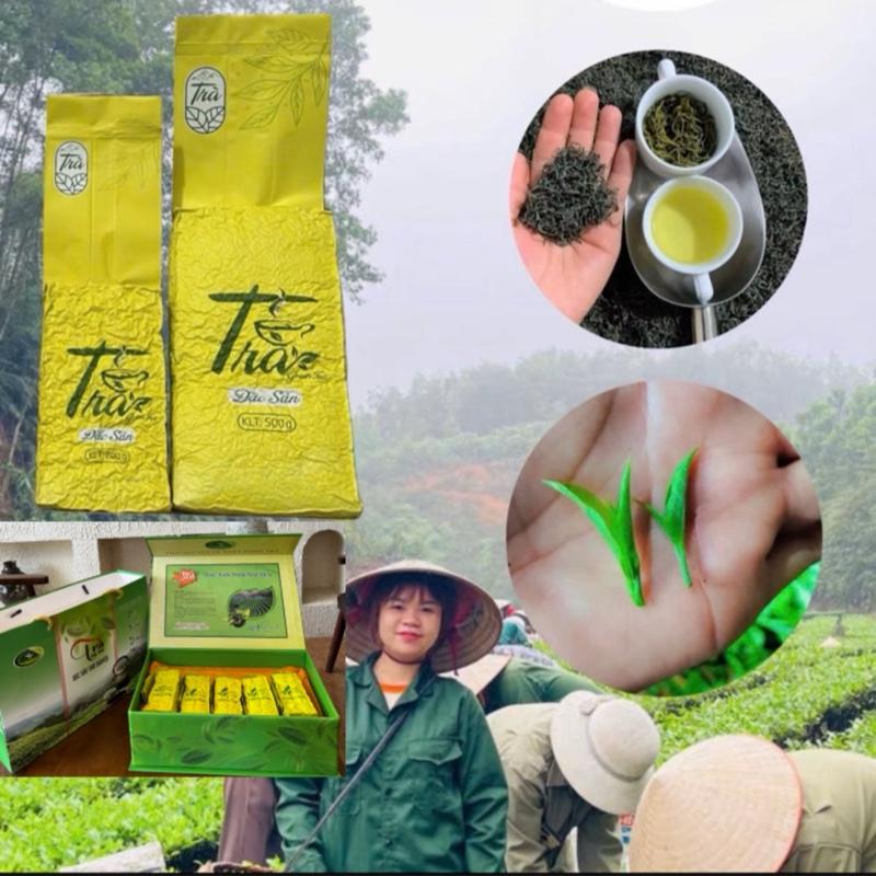   Sét Quà Biếu Tết  Bao gồm 500g đến 1kg Trà Nõn Tôm Thượng Hạng + Hộp Túi Sách Làm Quà Đi Biếu Đặc Sản Thái Nguyên 