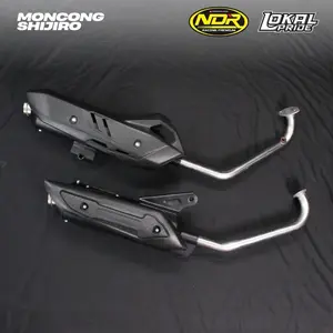 NDR RACING PREMIUM- Knalpot Standar Racing Type SINJIRO - Breket 2 Tameng Plastik PNP Untuk semua Motor Matic