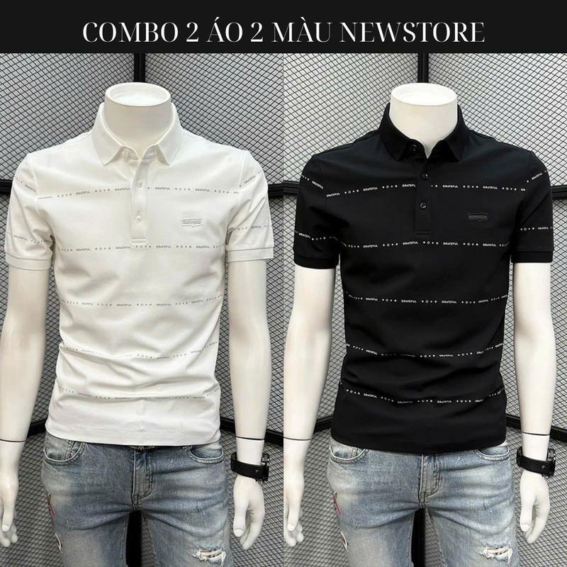 Áo POLO PL-12 BASIC nam ngắn tay thêu logo cao cấp, chất vải poly co dãn dày dặn 2 màu trắng đen PL-12 Menswear Shirt Pique