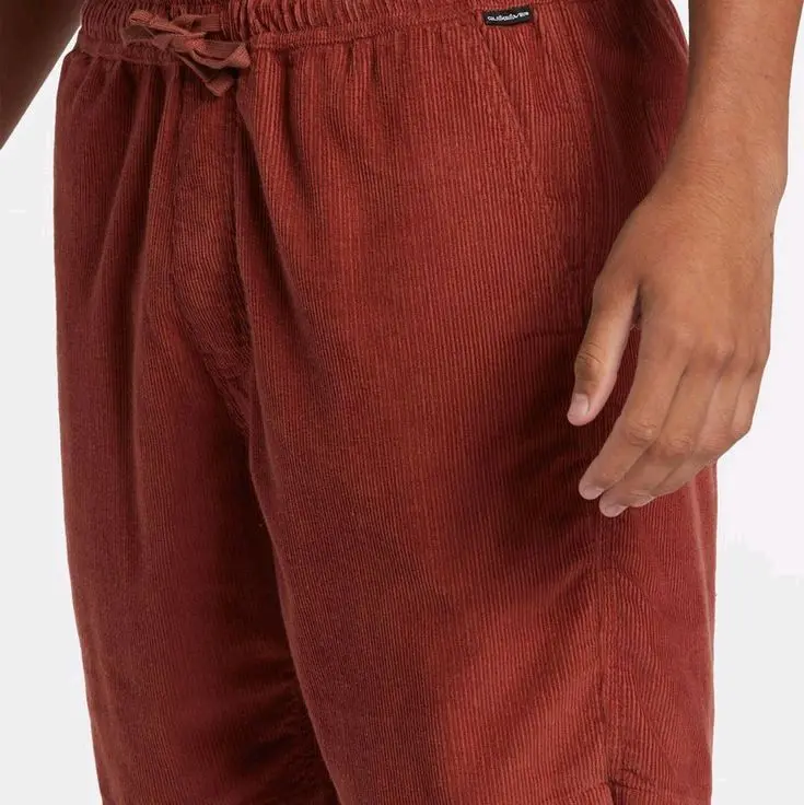 Celana 3Pcs 100Ribu, Broadshort Corduroy Premium Distro Polos Pendek Pria Surfing Santai Casual Shorts Biru Coklat Hitam Karet Merah Panjang Melar Cowok Wanita Twill Garis 6