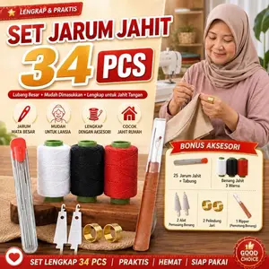 [COD] Set Alat Jahit 34 Buah - Pemasangan Benang Jarum Cepat / Jarum Besar + Benang Alat / Peralatan Menjahit Lengkap 1 Set 34PCS / Jarum Baja Dan Satu Set Alat Lengkap / Jarum Jahit Tangan Baja Lubang Besar / Jarum Jahit Untuk Lansia